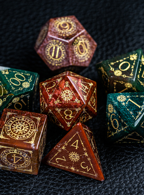 塔罗花纹-印度玛瑙 跑团骰子COC骰子DND龙与地下城克苏鲁万智牌