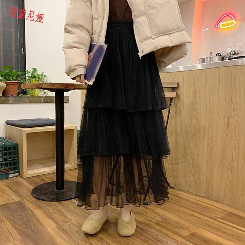 裙子女春装2019新款韩版百搭仙气网纱裙高腰中长款蛋糕裙半身长裙在类目 女装/女士精品, 半身裙中 - 来自Buy2taobao.com提供专业的淘宝代购服务