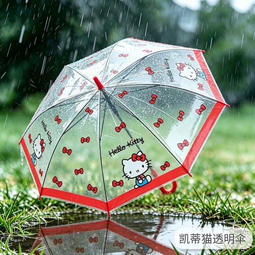 幼儿园直柄雨伞半透明伞面