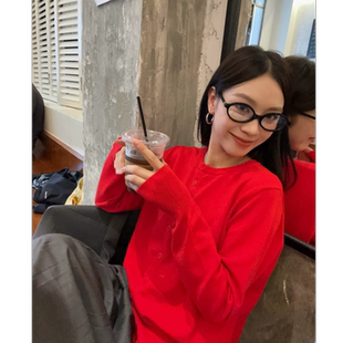 8279 小众慵懒软糯显瘦纯色针织毛衣开衫 调色师 HELLOTANGO