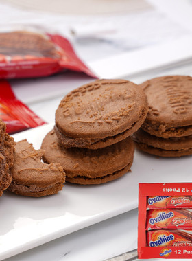 泰国进口阿华田Ovaltine麦芽巧克力奶油夹心饼干盒装网红零食食品