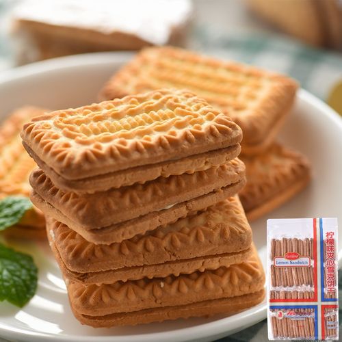 大地柠檬味夹心雪克饼干独立包装