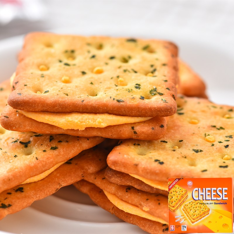 马来西亚乒乓牌咸甜芝士夹心饼干3盒装休闲食品代餐充饥糕点零食