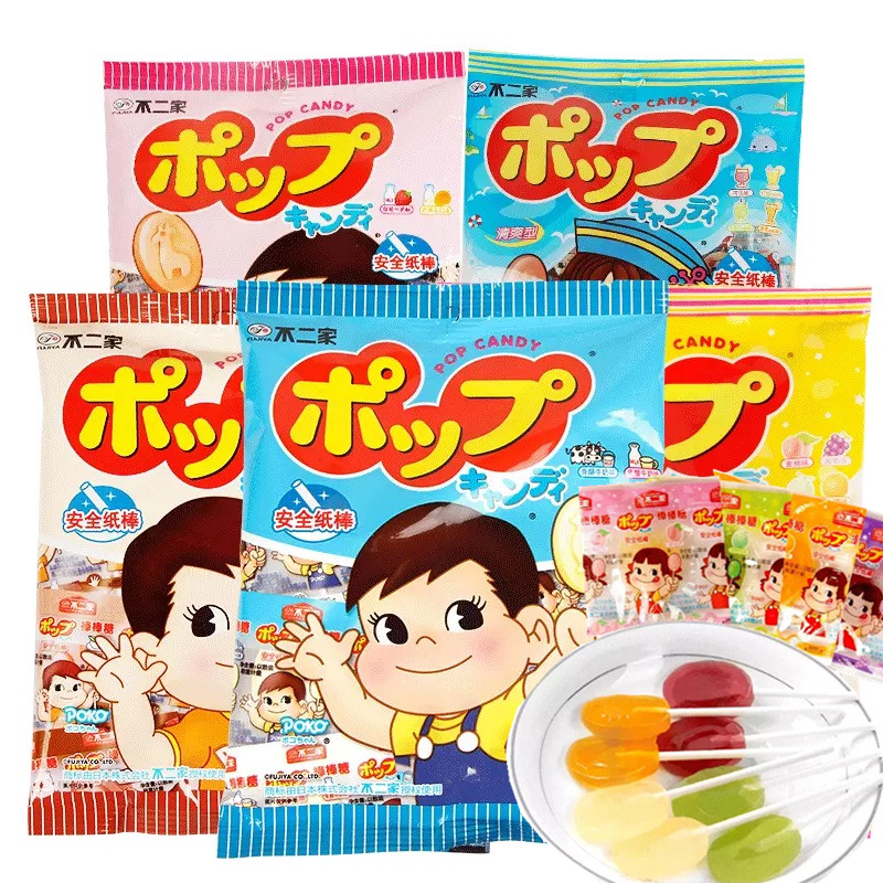 不二家糖果水果味棒棒糖8支袋装六一儿童糖果小零食独立包装