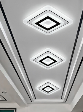 过道灯走廊灯玄关灯入户灯简约现代创意方灯阳台灯网红嵌入式筒灯