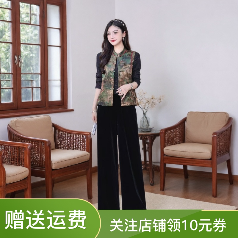 【商场新款】高端新中式国风盘扣手工磨破工装马甲