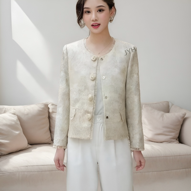 【商场同款】轻熟风小香风短外套女圆领纽扣开衫气质时尚上衣