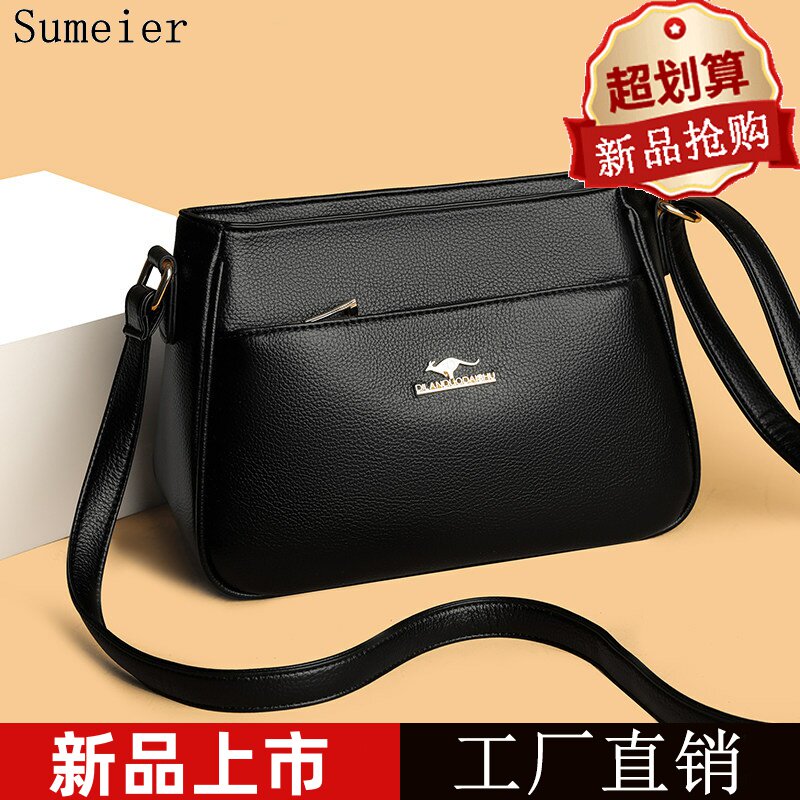 女包真皮时尚斜挎包中老年女包新款软皮大容量妈妈包轻便单肩包