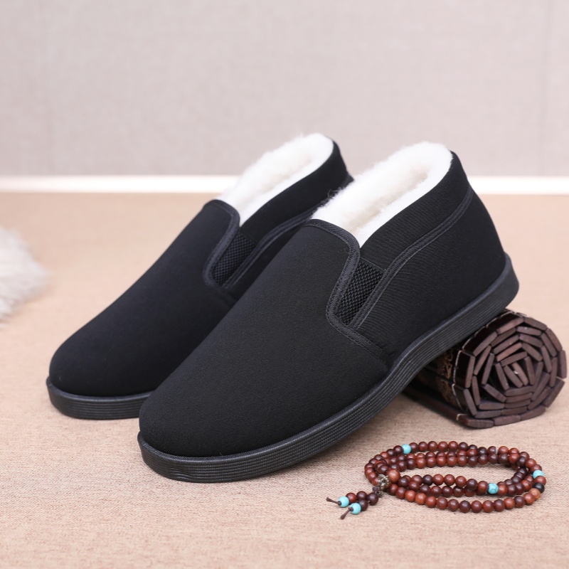 老北京布鞋男冬季加绒羊毛保暖