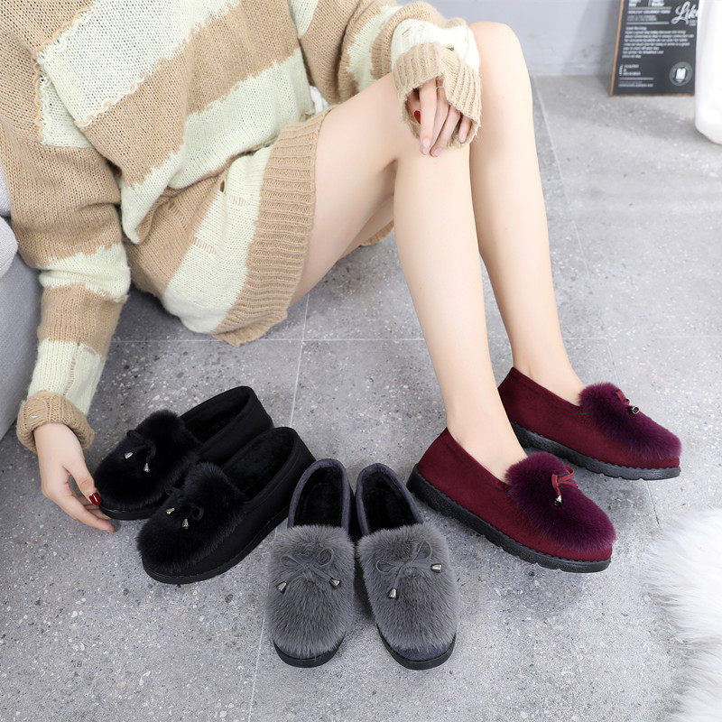 冬季毛毛鞋女鞋加绒外穿豆豆鞋厚底保暖棉鞋女瓢鞋套脚孕妇鞋防滑,女鞋,棉鞋,淘宝优惠券,粉丝福利购,淘宝优惠卷