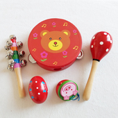 新生婴幼儿宝宝木质沙锤沙球 1岁 手抓握追听视训练摇铃早教玩具0