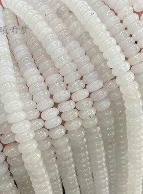 diy天然新疆白玉手工配饰算盘珠