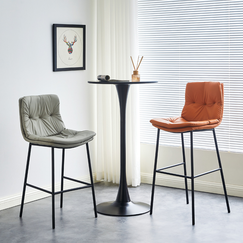 高脚椅家用酒吧椅靠背铁艺椅子