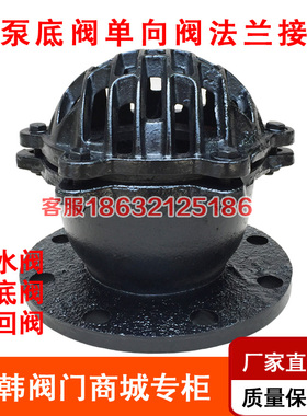 H42X-10法兰底阀 水泵底阀止回阀单向阀 阀门DN50 80 100 150 200