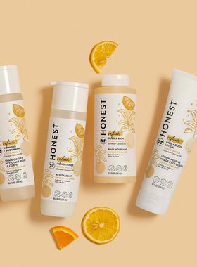 现货美国The Honest Company婴儿宝宝滋润敏感舒缓泡泡浴露 355ML