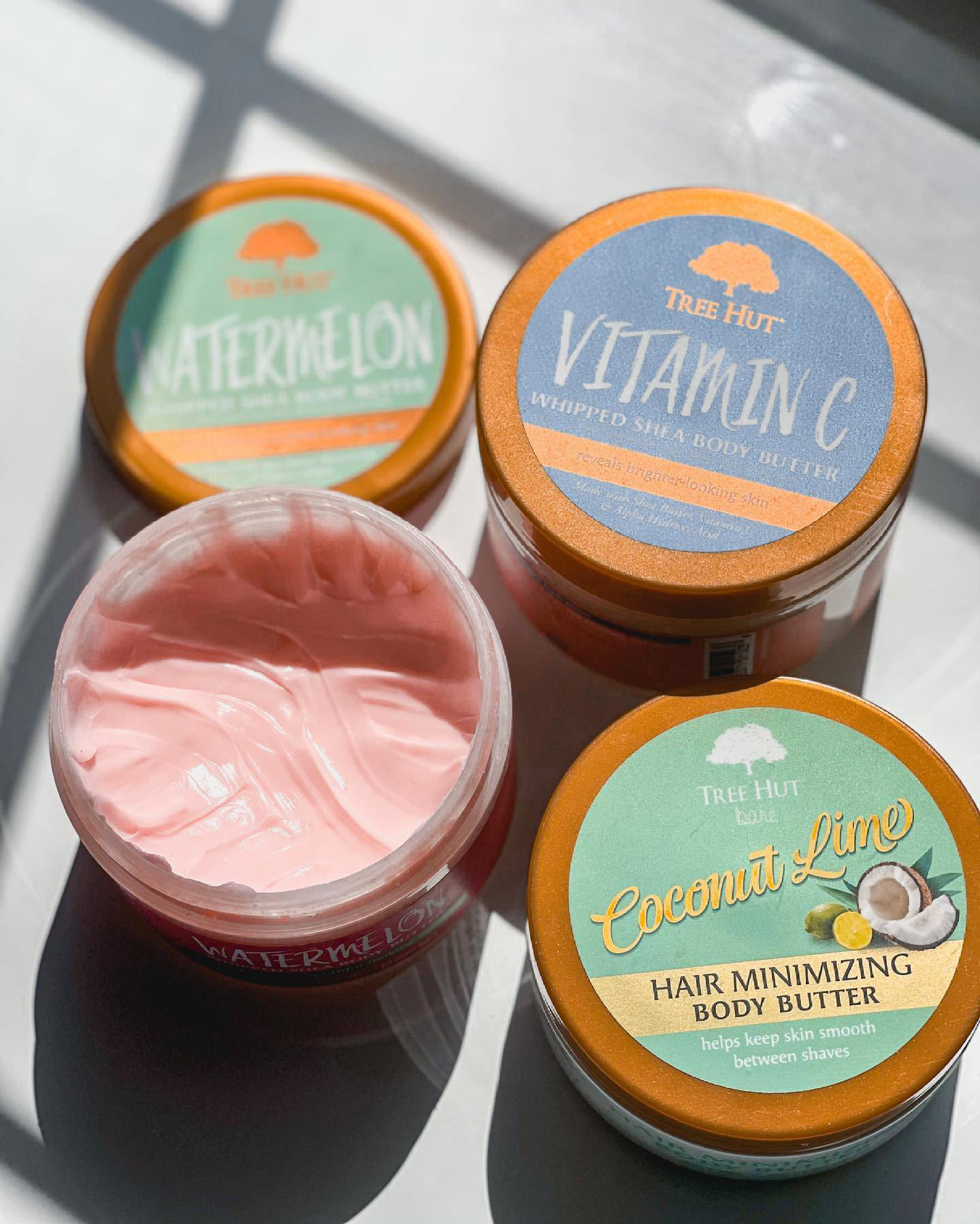 现货新款美国TreeHut润肤膏身体黄油润肤霜身体霜玫瑰西瓜240g