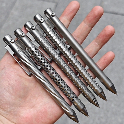 5款全钛合金机械笔U型按压枪栓笔G2笔芯Nottingham诺丁汉edc战术