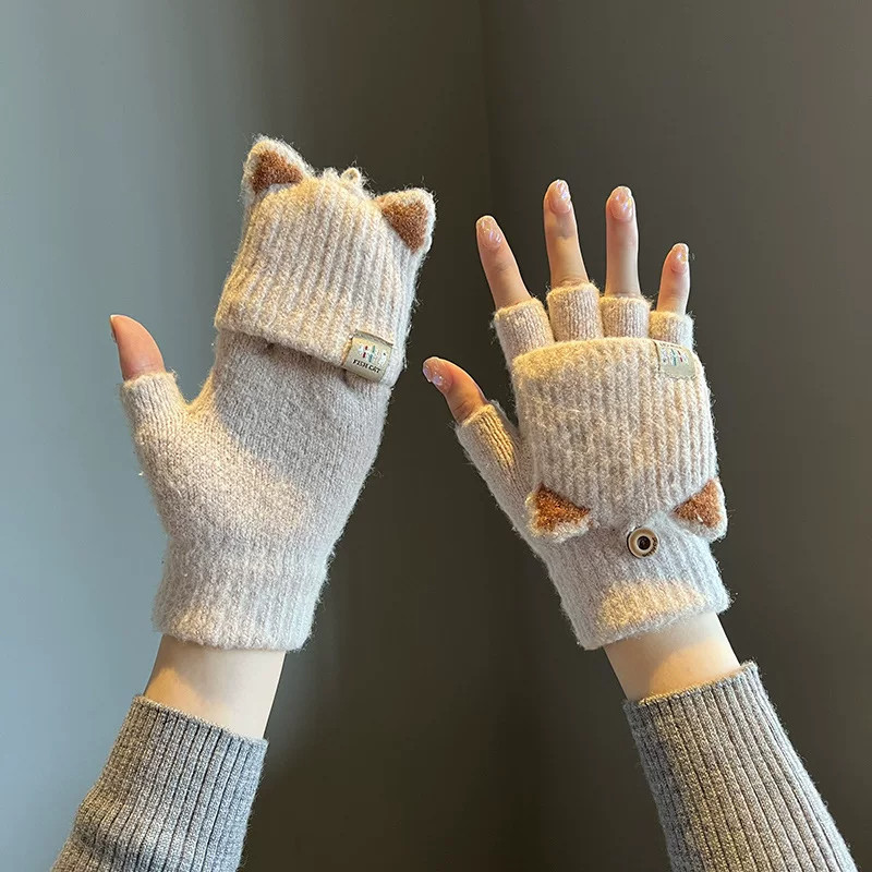 手套冬季女可爱韩版卡通ins学生