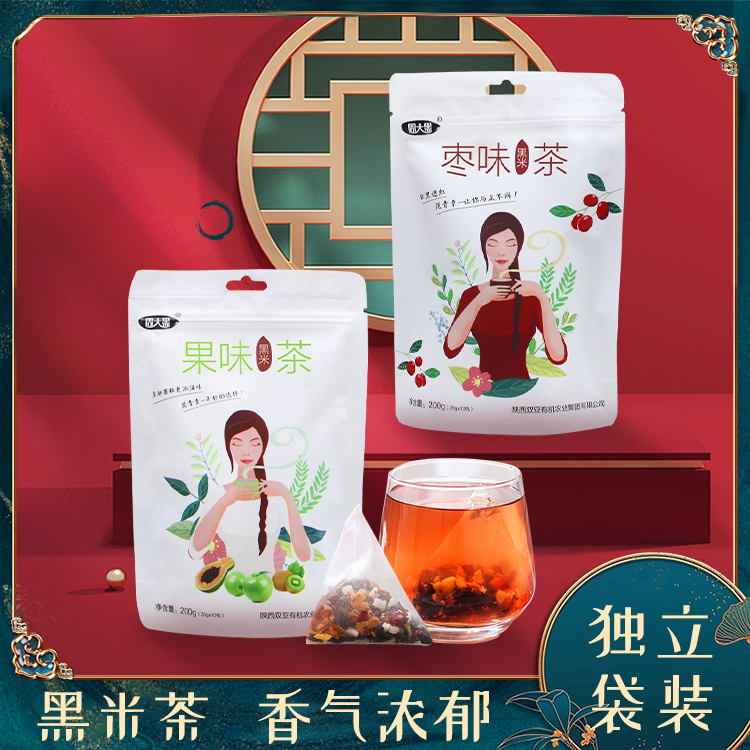 果茶10包茶包黑米茶水果茶小袋装泡袋装果干味红枣黑米果茶冲饮,茶,组合型花茶,淘宝优惠券,粉丝福利购,淘宝优惠卷