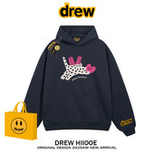 猫咪连帽卫衣男女秋冬宽松情侣衫 drew美式 潮牌虞书欣明星同款 外套