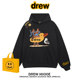 drew美式 潮牌趣味泳圈猫咪连帽卫衣男女秋冬加绒宽松百搭情侣外套