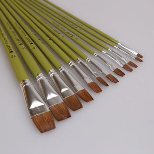 派森平头单支狼毫水粉笔 装考试专用绿杆狼毫笔艾洛斯1865