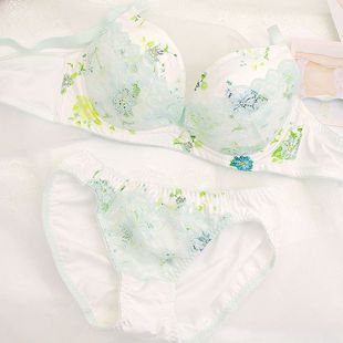 甜美聚拢文胸套装 少女低心位薄棉款 65B70BCDEF75ABCDG 春意 日系