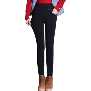 LT2025春秋夏新款加绒高腰胖MM松紧腰外穿打底裤女大码弹力小脚裤