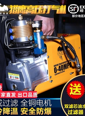 猎鹰高压打气泵30mpa高压气泵40mpa水冷单缸电动高压打气机充气