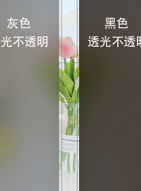 黑灰色磨砂玻璃贴膜办公室透光不透明阳台窗户移门防晒遮光遮阳膜