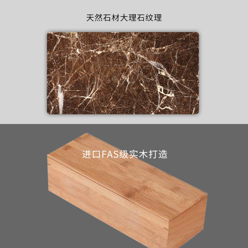 美式实木乡村家具多功能一桌六椅大理石圆桌小户型隐藏餐桌椅组合