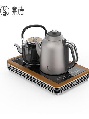 纯钛自动上水烧水壶保温一体嵌入式茶台煮茶壶电陶炉边框平放