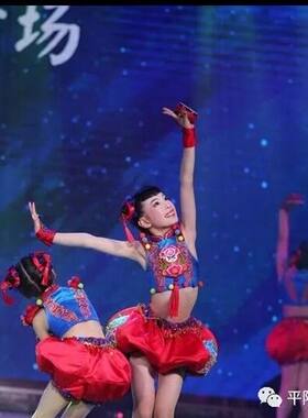 儿童喜庆开场舞演出服中国梦娃元