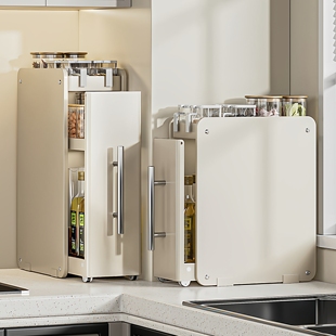 抽拉式调料品置物架厨房多功能调味料台面收纳柜架子盒窄边收纳架