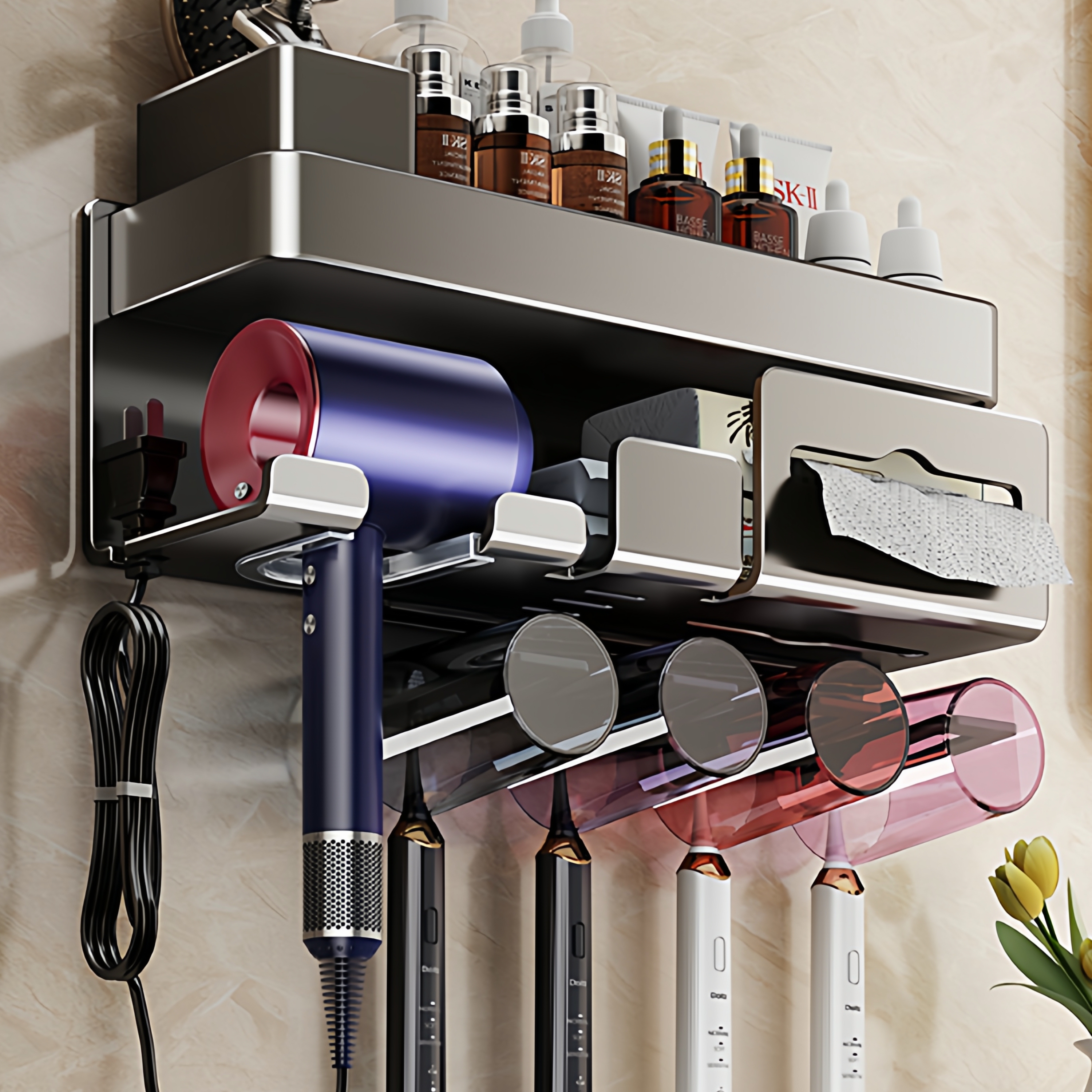 多功能壁挂式牙刷架置物架