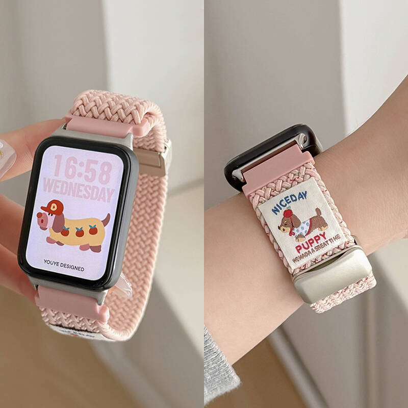 适用小米手环9pro表带尼龙磁吸扣