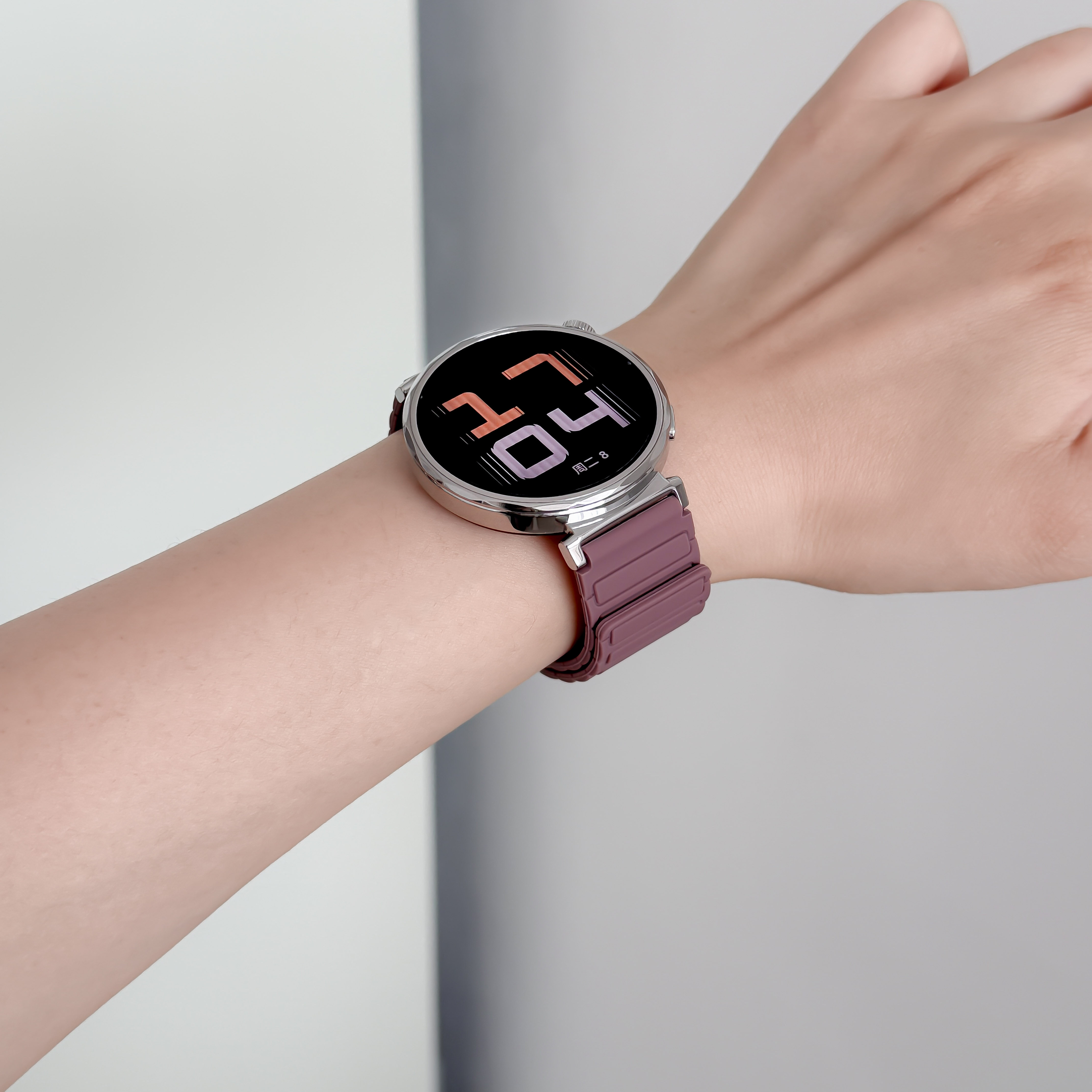 张婧仪同款适用gt5表带watch5手表gt4pro磁吸硅胶腕带高级watch4潮流腕带Pro女生智能男运动新款粉色