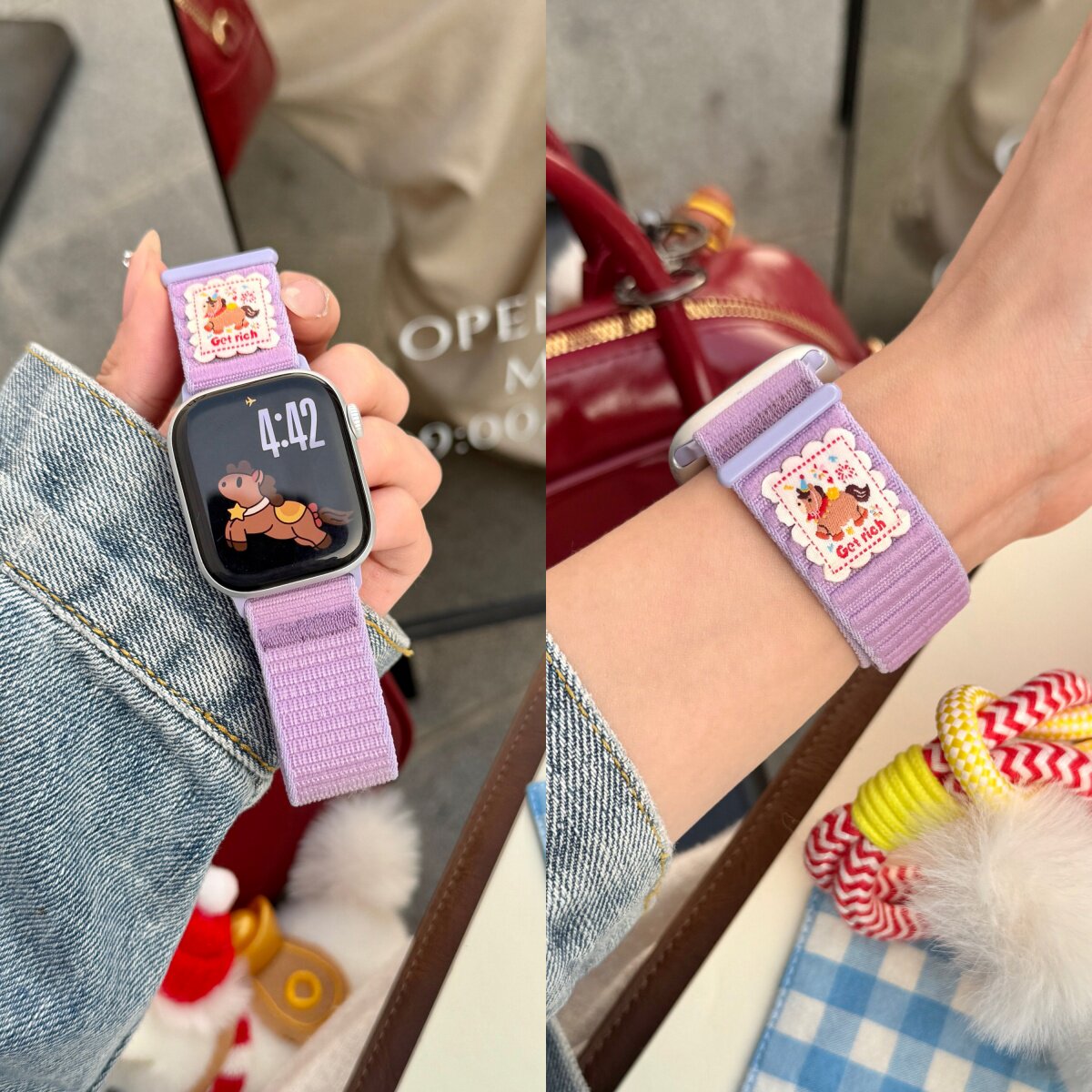 iwatchs10小马s9编织魔术贴表带图片