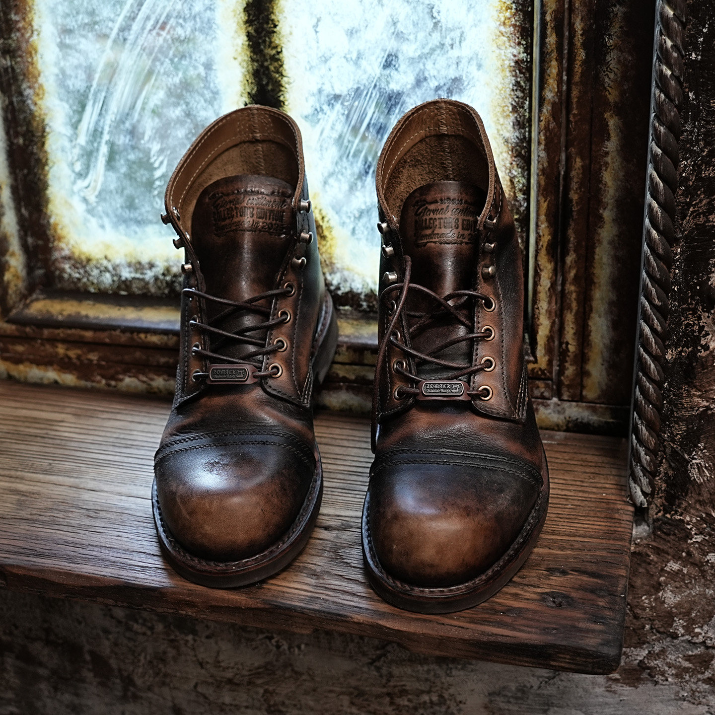 老钱风美式复古工装靴机车马丁靴牛皮手工擦色伞兵日系工程师8111,流行男鞋,马丁靴,淘宝优惠券,粉丝福利购,淘宝优惠卷