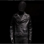 Xe máy da nam hip hop cổng hip hop thanh niên mỏng ngắn punk da áo khoác in ve áo thủy triều nam đại bàng - Quần áo lông thú áo khoác nam trung niên