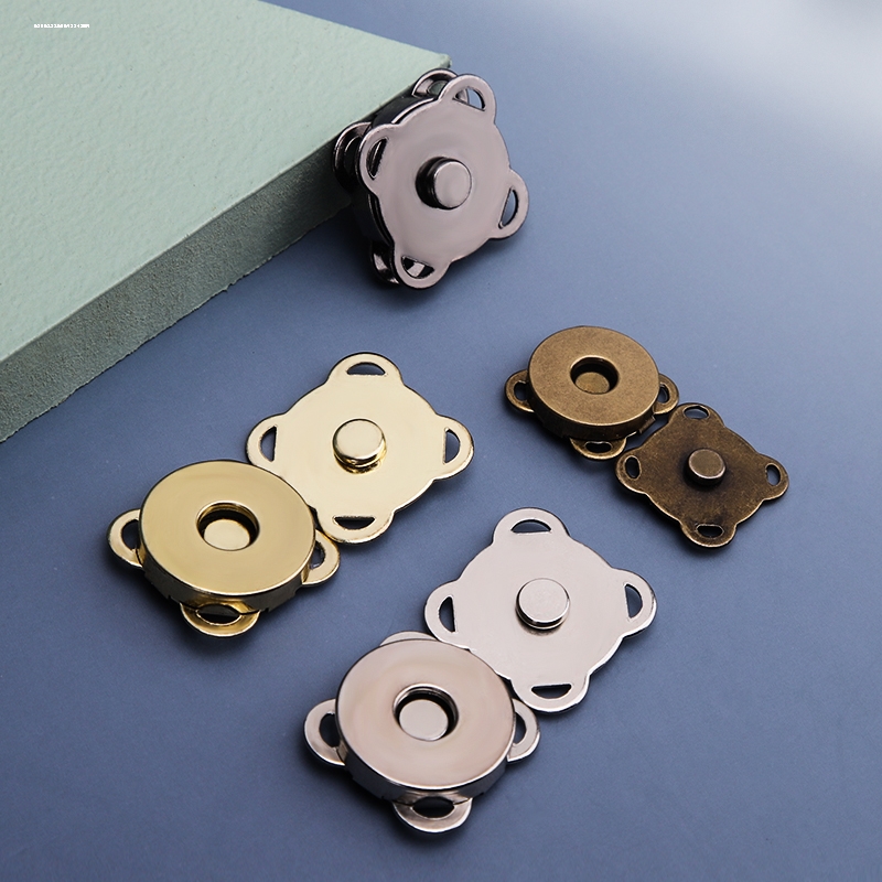 手工diy钩针编织布艺包包零钱背包梅花手缝磁扣 磁性暗扣