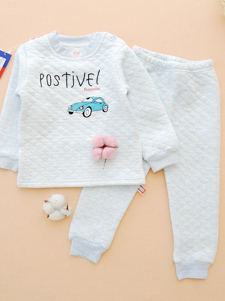 HAOXIN BOY BABY UNDERWEAR SET BABY JACKET THICKENED COTTON WINTER WARM CLOTHES CARTOON AUTUMN CLOTHES AUTUMN PANTS