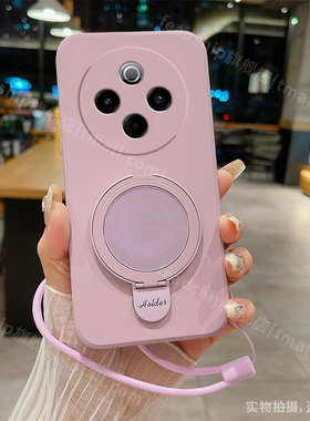 适用vivoy300pro手机壳V2410A简约voy300pro软全包个性挂绳新款液态硅胶超薄防摔女男创意潮U型磁吸英文支架