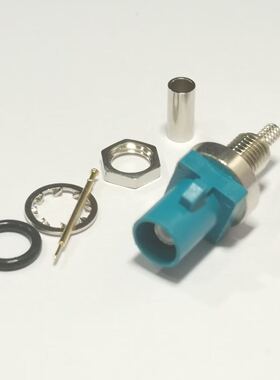 车载蓝色FAKRA公头Z型接线GPS天线连接器SMB接头-1.5接RG174RG316