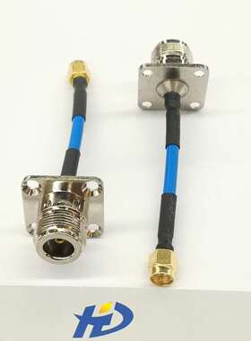 SMA-JB3转N-KFB3方板法兰盘25MM*25MMRG141蓝色半柔射频同轴馈线