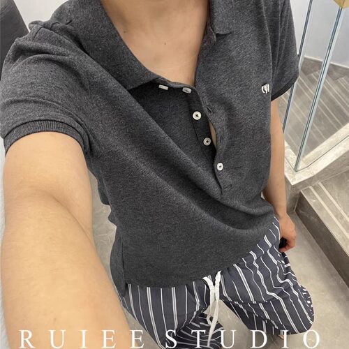 老钱小马刺绣翻领短袖T恤polo衫