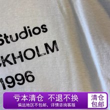 【特价不退换】ac做旧破边1996数字字母宽松短袖棉T恤女