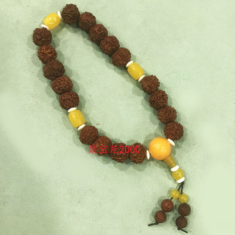 木质原籽佛珠盘玩手持男士核桃珠把玩文玩车挂饰金刚菩提念珠手串