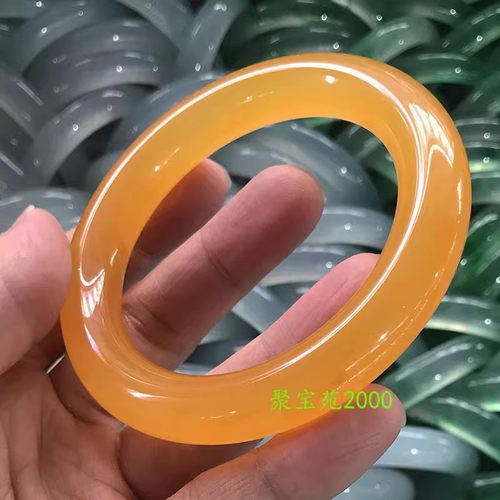 冰种黄玉黄龙玉玉镯女少女手镯女玉镯子玉石手饰品新疆金丝玉手镯