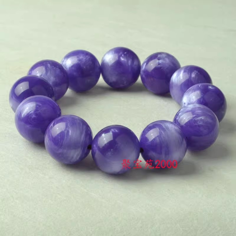 猫眼琥珀佛珠手饰礼品新款仿琥珀蜜蜡紫罗兰男单圈圆珠手串手链